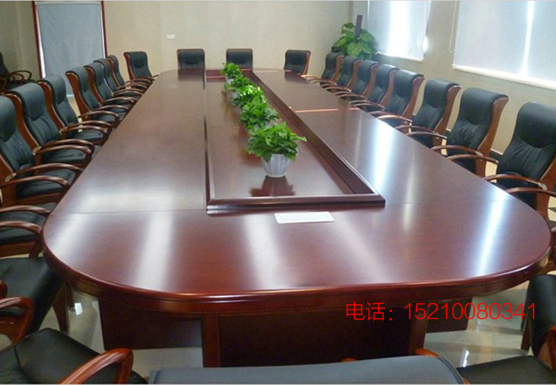 北京辦公家具簡約現代辦公油漆實木橢圓會議桌貼皮大型開會桌洽談桌